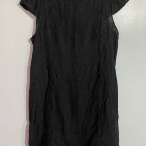 Lands Downunder Dress S Black Linen Lagenlook Coastal Beachy Vacation Italy - Picture 2 of 8